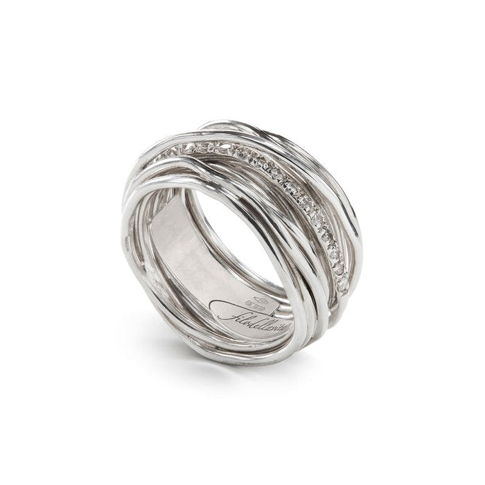 Filodellavita Classic 13 strands in 925 Silver and 16 White Diamonds
