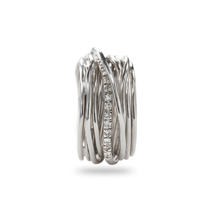 Filodellavita Classic 13 strands in 925 Silver and 16 White Diamonds