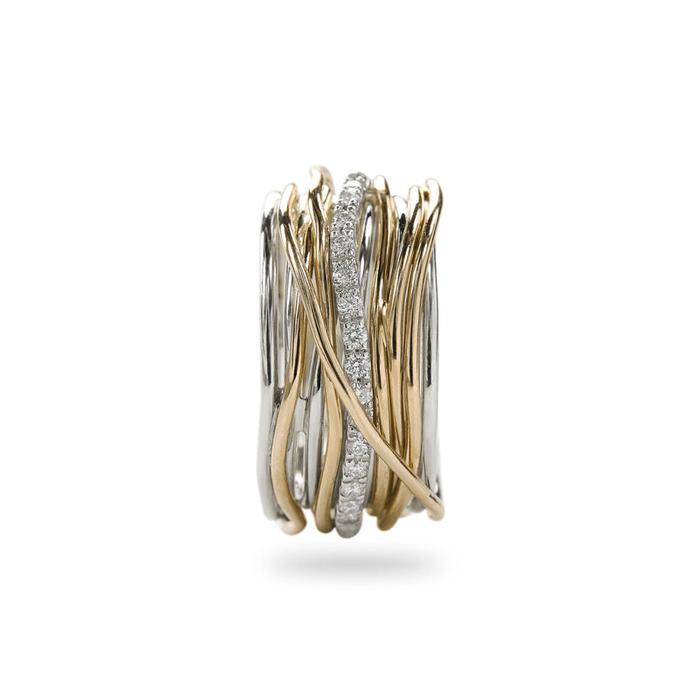 Filodellavita Classic 13 brins en or jaune 9 carats, argent 925 et 16 diamants blancs