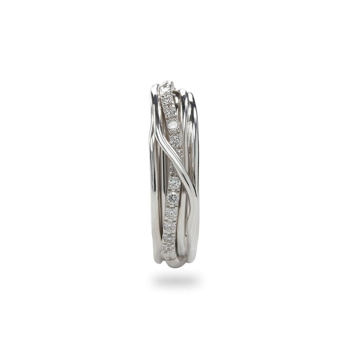 Filodellavita Classic 7 brins en argent 925 et diamants blancs