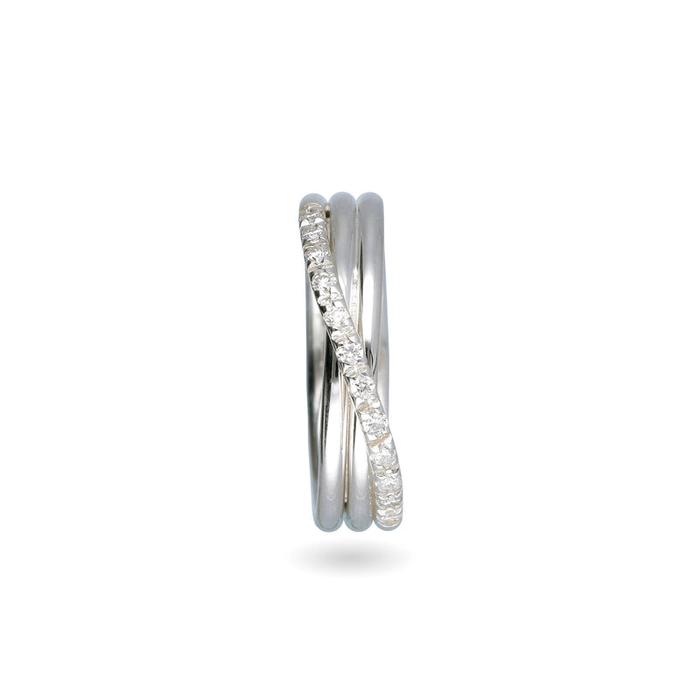 Filodellavita Classic 3 brins en argent 925 et 12 diamants blancs