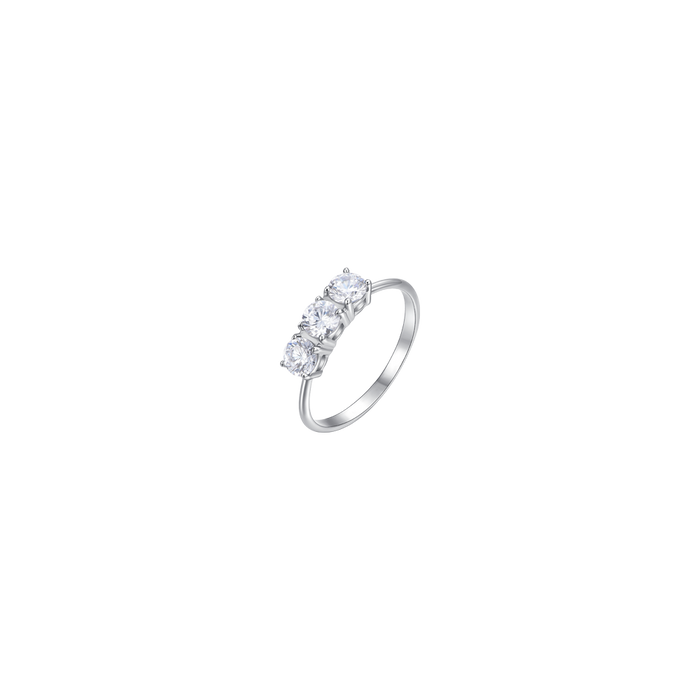 ANELLO DONNA IN ACCIAIO CON CRISTALLI BIANCHI - TAGLIA 20
