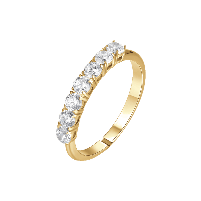 ANELLO DONNA IN ACCIAIO IP GOLD CON ZIRCONI BIANCHI MISURA M