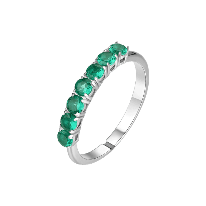 ANELLO DONNA IN ACCIAIO CON ZIRCONI VERDI MISURA M