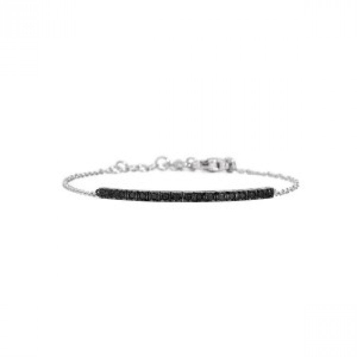 Bracelet tennis face cube central br noir 0,21