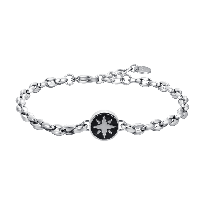 BRACELET HOMME EN ACIER AVEC ROSE DES VENTS