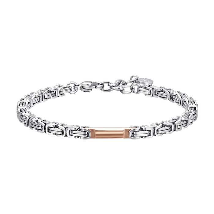 BRACELET HOMME EN ACIER AVEC ÉLÉMENT IP ROSE