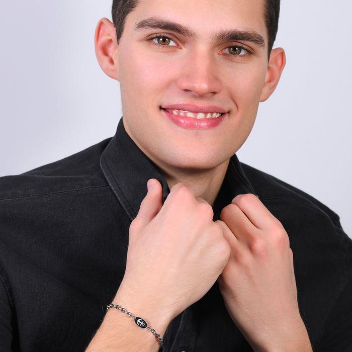 BRACELET HOMME EN ACIER AVEC ANCRE