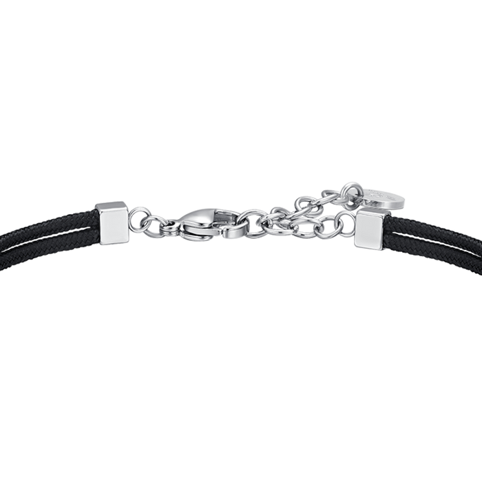 BRACELET HOMME EN CORDE NOIRE ET ROSE DES VENTS