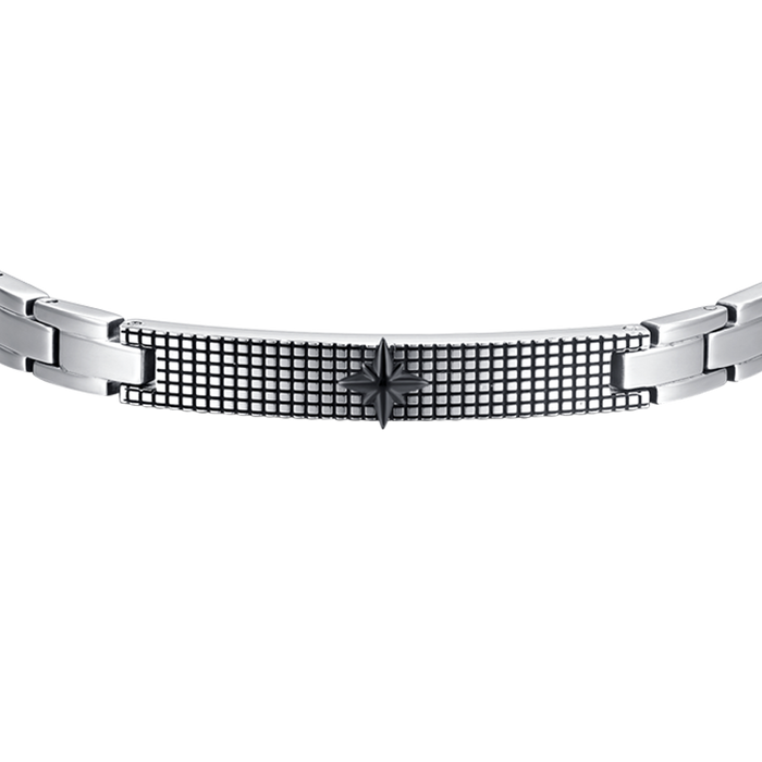 BRACCIALE UOMO IN ACCIAIO ROSA DEI VENTI IP NERO