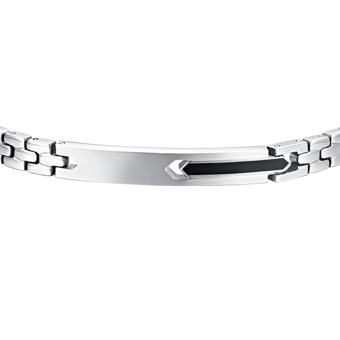 BRACELET HOMME EN ACIER ELEMENT NOIR IP