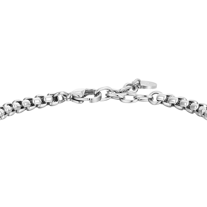 BRACELET HOMME EN ACIER ET ÉLÉMENTS EN ACIER NOIR IP
