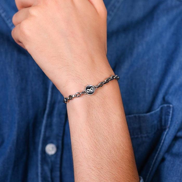 BRACELET HOMME EN ACIER AVEC INFINI