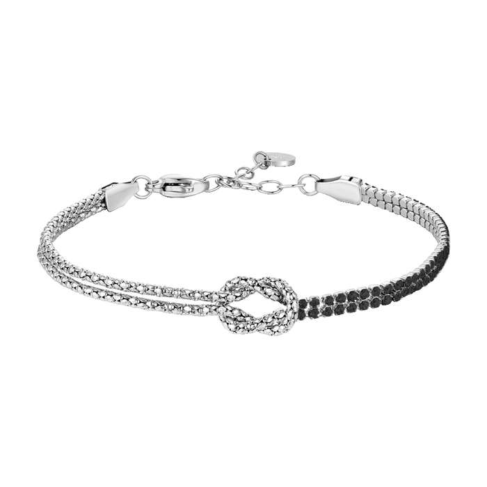 BRACCIALE UOMO IN ACCIAIO CON NODO E ZIRCONI NERI