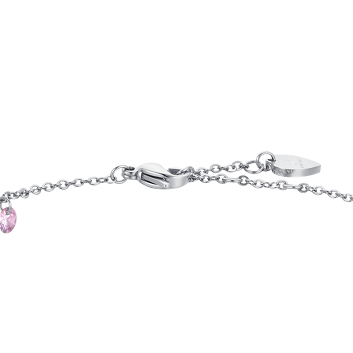 BRACELET FEMME EN ACIER AVEC CRISTAUX ROSES