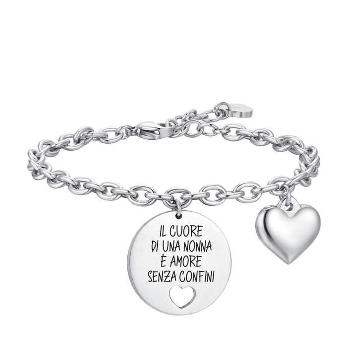 BRACELET FEMME EN ACIER LE CŒUR D'UNE GRAND-MÈRE