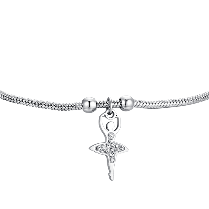 BRACELET FEMME EN ACIER AVEC BALLERINE