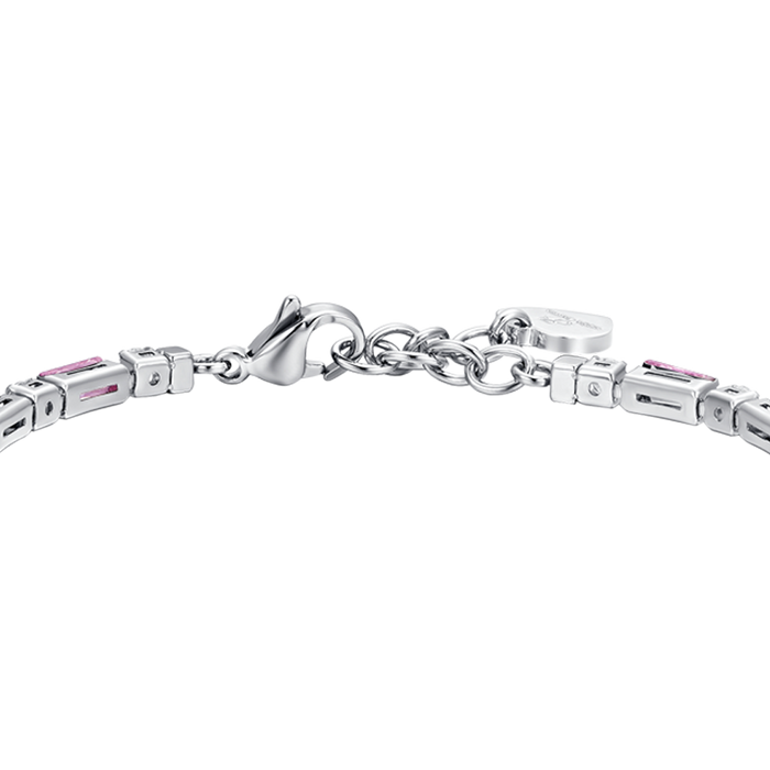 BRACCIALE TENNIS DONNA IN ACCIAIO ZIRCONI ROSA