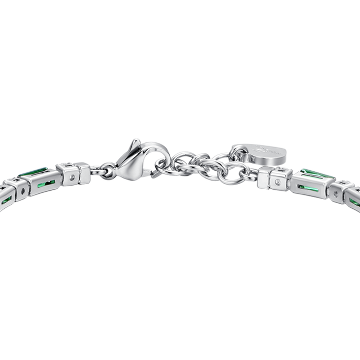 BRACCIALE TENNIS DONNA IN ACCIAIO ZIRCONI VERDI