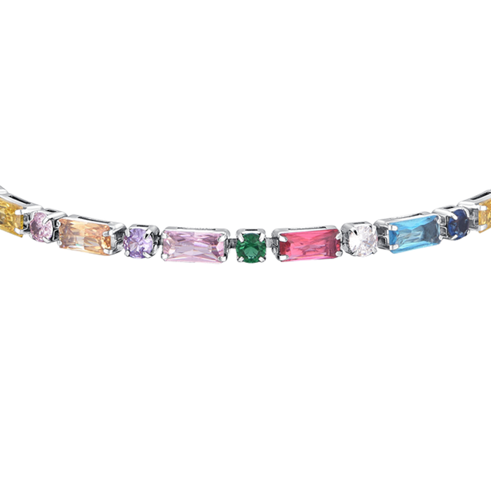 BRACCIALE TENNIS DONNA IN ACCIAIO ZIRCONI MULTICOLOR
