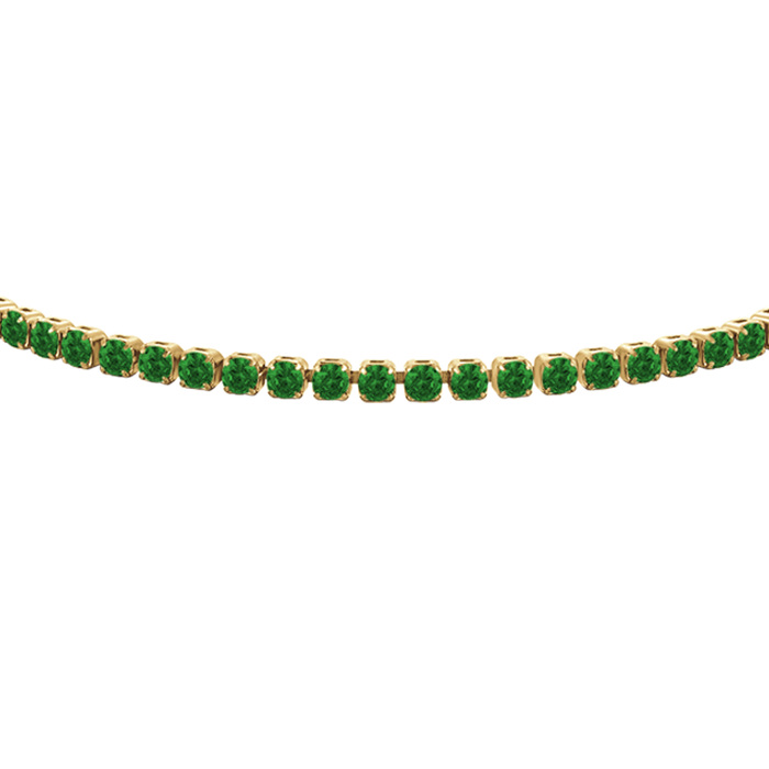 BRACCIALE TENNIS DONNA IN ACCIAIO COLORE ORO CON ZIRCONI VERDI