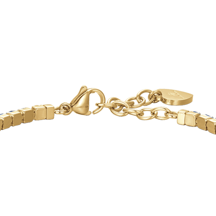 BRACCIALE DONNA TENNIS IN ACCIAIO IP GOLD CON CRISTALLI MULTICOLOR