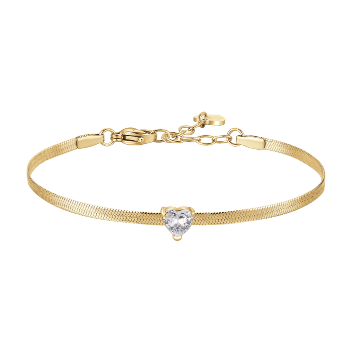 BRACCIALE DONNA IN ACCIAIO COLORE ORO CON ZIRCONE BIANCO