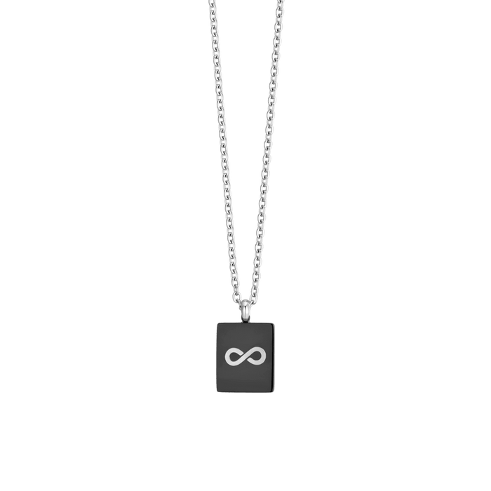 MEN'S NECKLACE IN STEEL PLATE WITH INFINITY