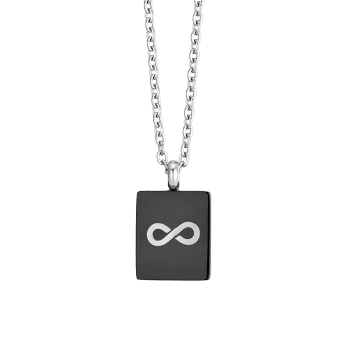 MEN'S NECKLACE IN STEEL PLATE WITH INFINITY