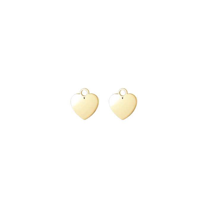 PAIRE DE CHARMES EN ACIER EN FORME DE COEUR