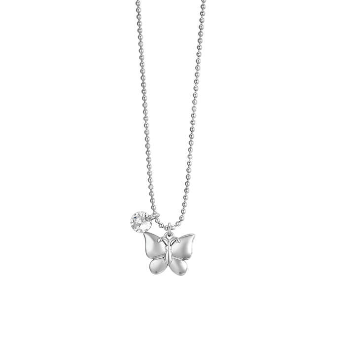 COLLIER FEMME PAPILLON EN ACIER ET ZIRCON