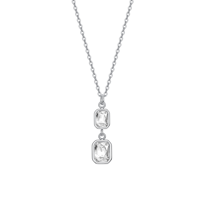 COLLANA DONNA IN ACCIAIO CON CRISTALLI BIANCHI