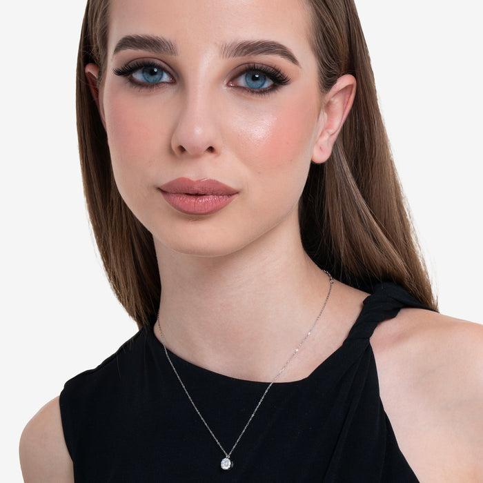 COLLANA DONNA IN ACCIAIO CON CRISTALLO BIANCO