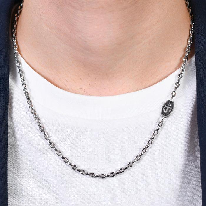 COLLIER EN ACIER POUR HOMME AVEC ANCRE