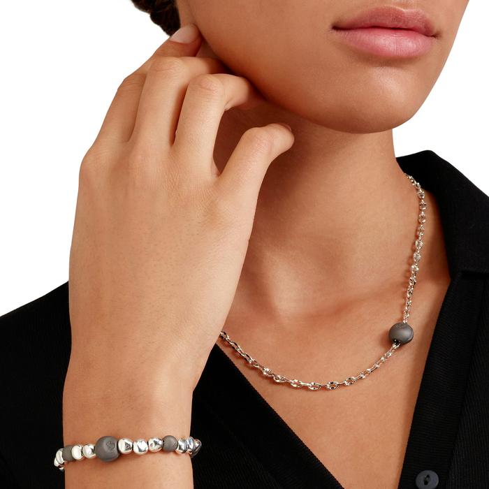 BRACCIALE PEPITA ARGENTO & TITANIO