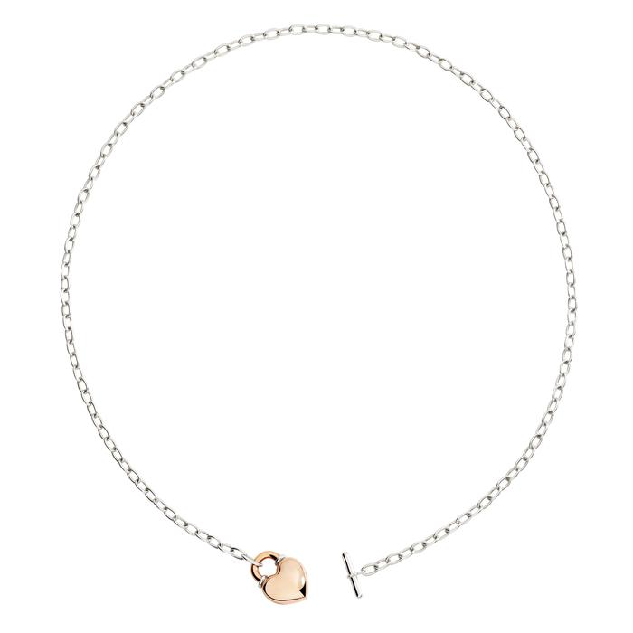 ROSE GOLD & SILVER HEART NECKLACE