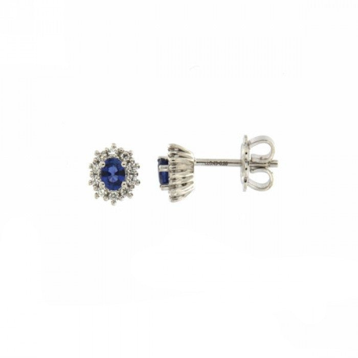 BOUCLES D'OREILLES SAPHIR ET BR