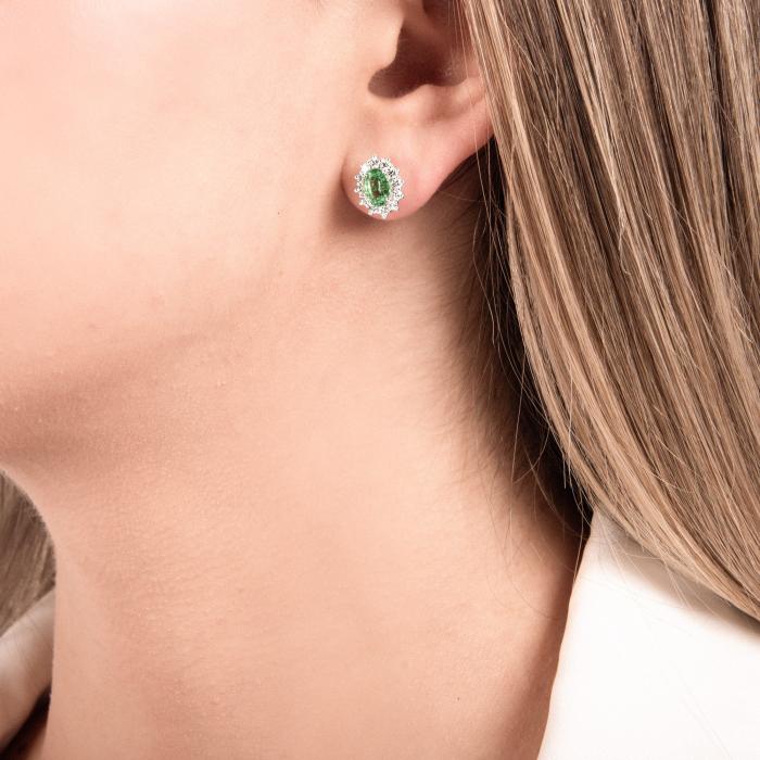 BOUCLES D'OREILLES ÉMERAUDE ET BR