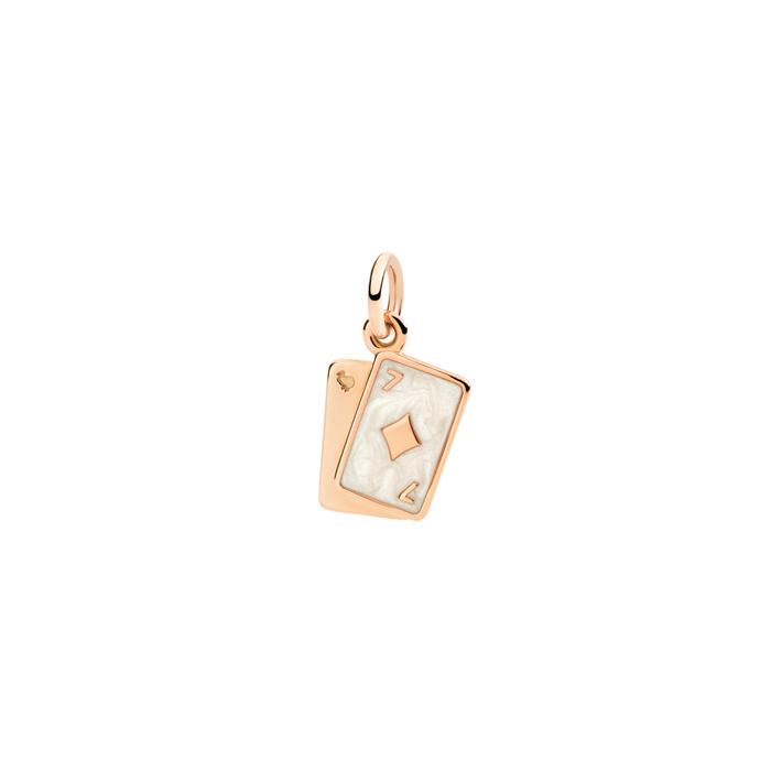 CIONDOLO CARTE ORO ROSA & SMALTO