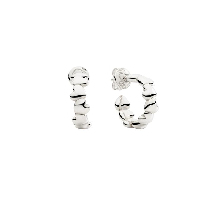 BOUCLES D'OREILLES CRÉOLES EN ARGENT EN FORME DE COEUR