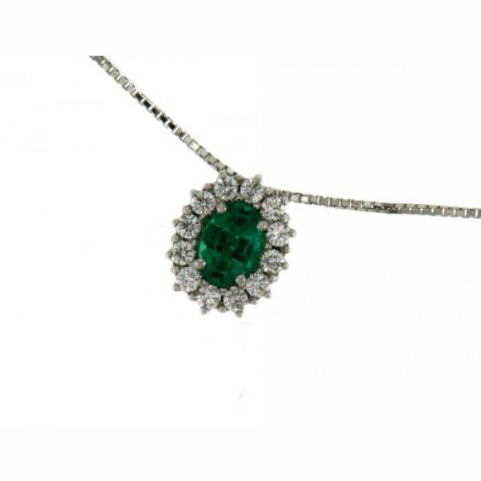 COLLIER ÉMERAUDE ET BR