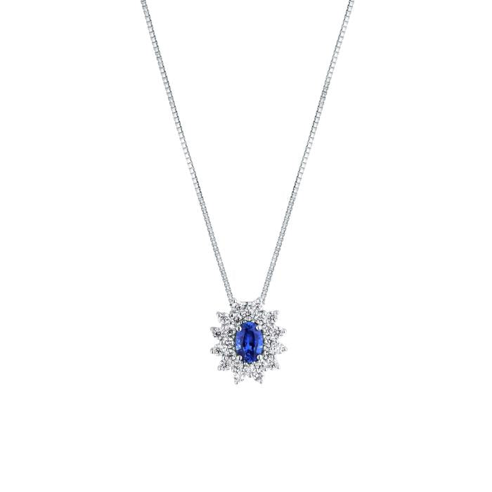 Collier ras du cou en saphir et laiton