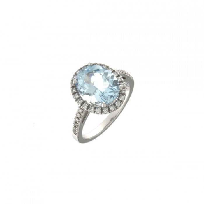 AQUAMARINE AND BR RING