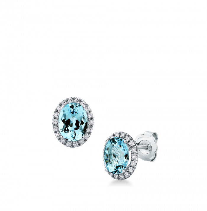 Boucles d'oreilles aigue-marine et laiton