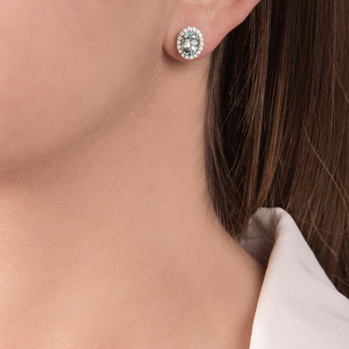 Boucles d'oreilles aigue-marine et laiton