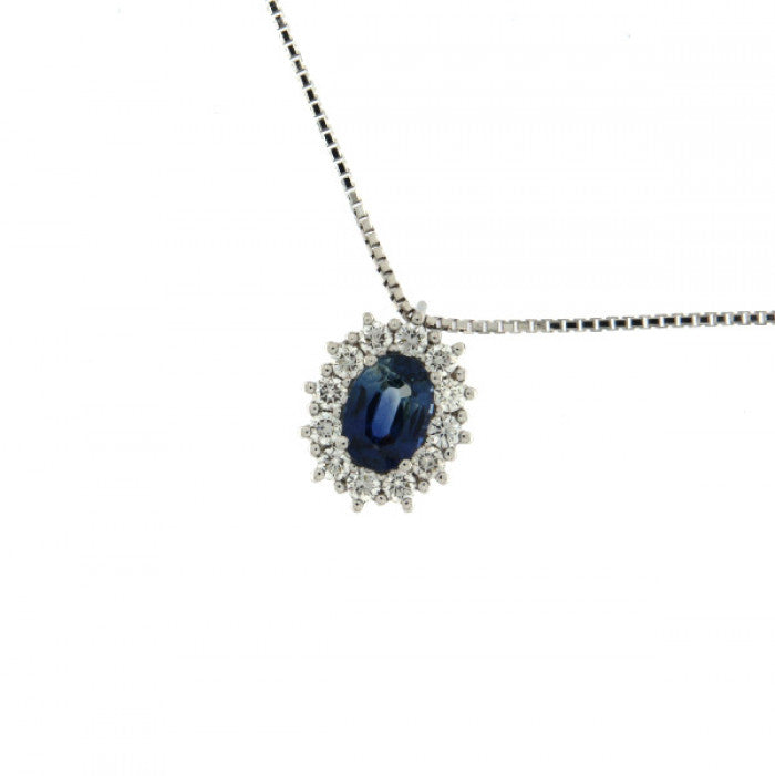 Collier ras du cou en saphir et laiton