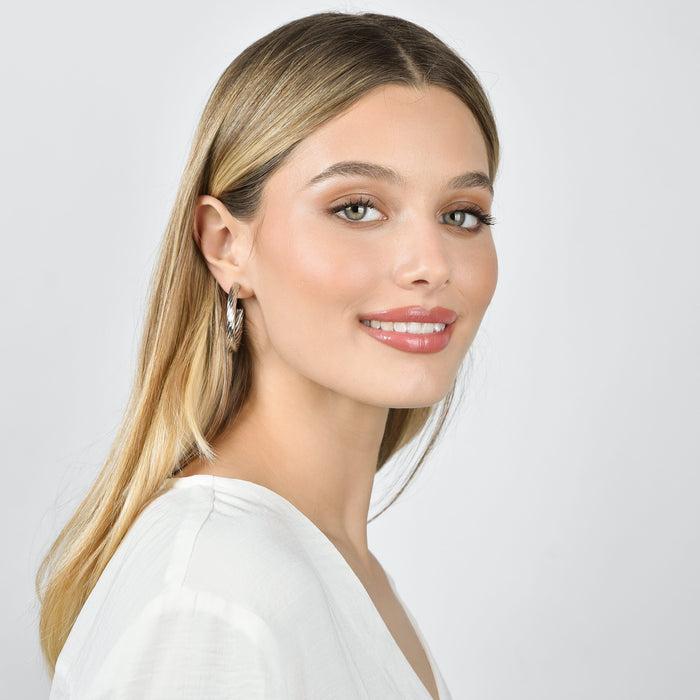 BOUCLES D'OREILLES FEMME CRÉOLES EN ACIER