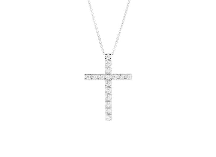 Girocollo croce anniversary square br 0.24