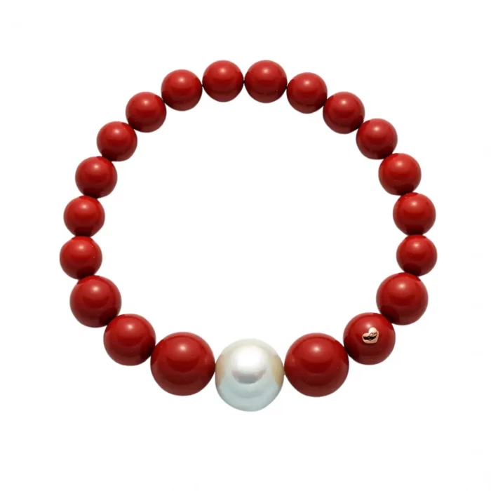 Red coral paste bracelet