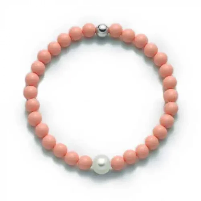 Pink coral paste bracelet